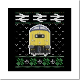 Christmas Train Ugly Sweater Jumper Style Locomotive Posters and Art